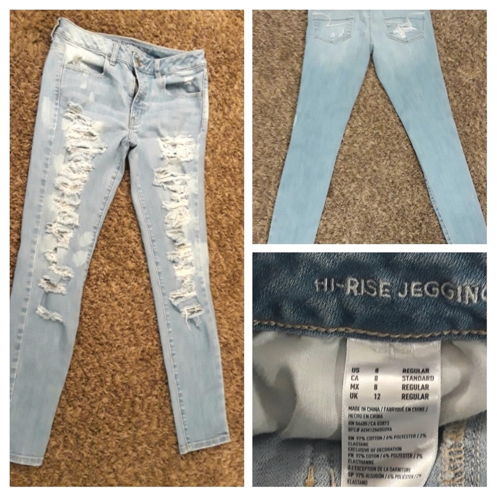 American Eagle destroyed jeggings sz-8